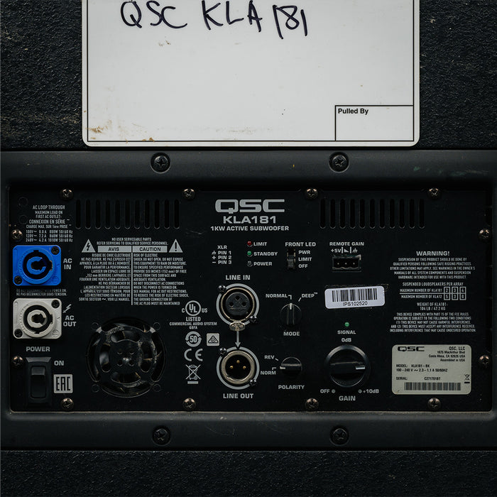 QSC KLA181 1000W 18 inch Powered Subwoofer